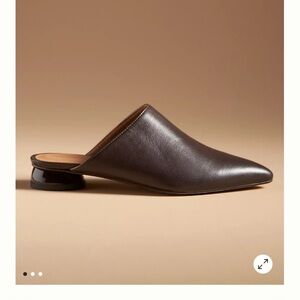Anthropologie: Brown Pointed Toe Mule